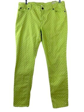 Two By Vince Camuto Sz 30 ( Actual 32x27) Neon Aloe Green Polka Dot Jeans EUC